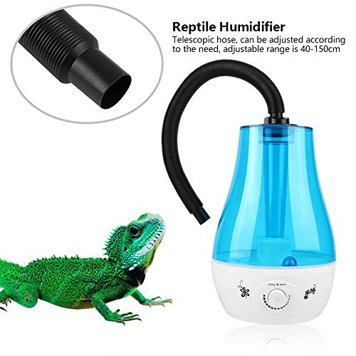 Hffheer Humidificador de Reptiles, máquina de fabricación de Niebla silenciosa de 3L Reptil de Gran Capacidad Difusor ultrasónico de Aroma de Aire Generador de dispensador de Niebla de Agua (Azul)