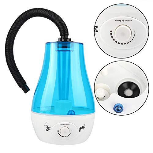 Hffheer Humidificador de Reptiles, máquina de fabricación de Niebla silenciosa de 3L Reptil de Gran Capacidad Difusor ultrasónico de Aroma de Aire Generador de dispensador de Niebla de Agua (Azul)
