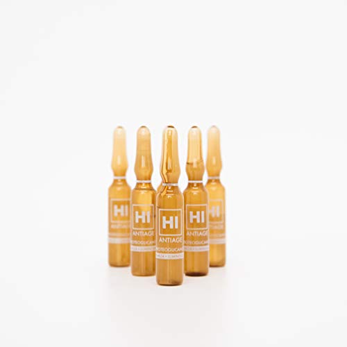 HI - Hi Antiage - Ampollas Proteoglicanos Doble Efecto Flash - Ampollas Antiedad Efecto Flash Hidratante y Tensora de la cara con Proteoglicanos para la Elasticidad e Hidratación de la Piel