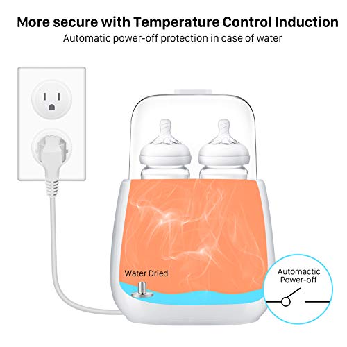 Himaly Calienta Biberón Multifuncional de Casa y Viaje Calentador Biberones Portátil Calentador de Alimentos de Botellas Dobles Electrónico Termostato Inteligente Calentador con Pantalla LCD 200W