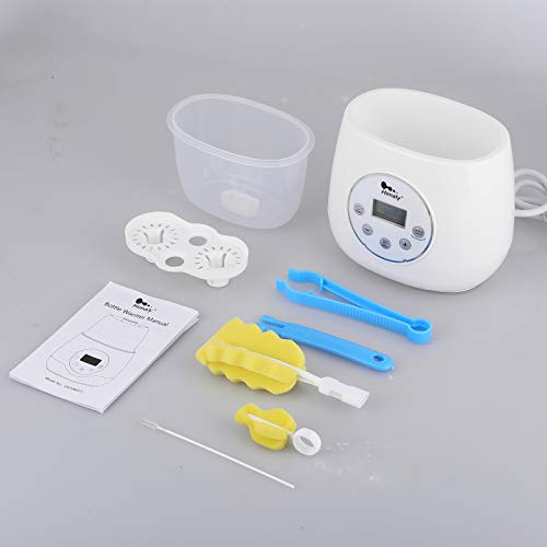 Himaly Calienta Biberón Multifuncional de Casa y Viaje Calentador Biberones Portátil Calentador de Alimentos de Botellas Dobles Electrónico Termostato Inteligente Calentador con Pantalla LCD 200W