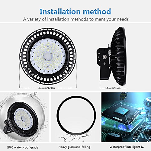 Himanjie® - Foco LED impermeable, 100 W/150 W/200 W/300 W UFO, IP65, para industria, bombilla SMD 5730