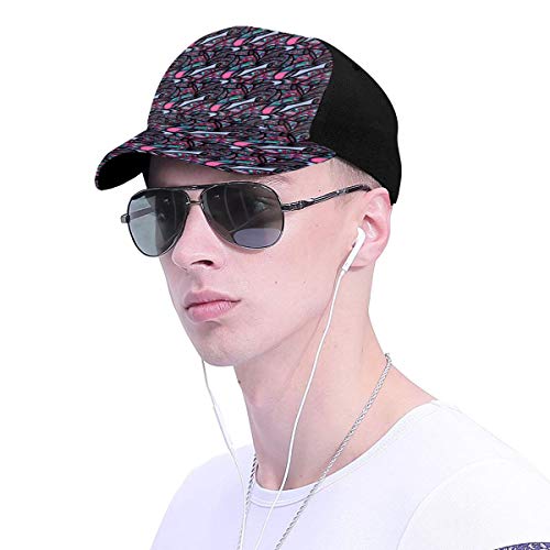 Hip Hop Sun Hat Baseball Cap,Dreamlike Pattern with Color Palette Cool Lines Expressionist Nature Image,For Men&Women