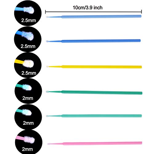 Hisopos de Algodón Desechables Extensión Herramientas de Eliminación de Pestañas para Injertos de Pestañas para Maquillaje Oral y Limpio 600Pcs