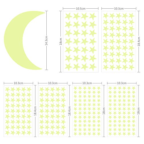 Hiveseen Pegatinas de Pared, 402 PCS Luminous Estrellas Puntos Pegatinas de Pared para la decoración de la sala de estar del dormitorio de los niños