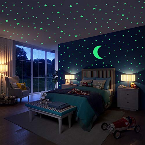 Hiveseen Pegatinas de Pared, 402 PCS Luminous Estrellas Puntos Pegatinas de Pared para la decoración de la sala de estar del dormitorio de los niños