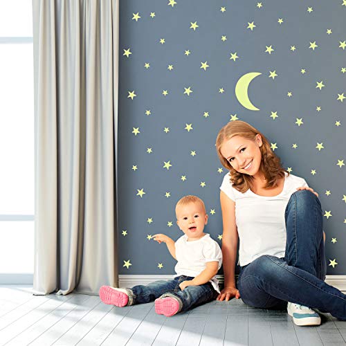 Hiveseen Pegatinas de Pared, 402 PCS Luminous Estrellas Puntos Pegatinas de Pared para la decoración de la sala de estar del dormitorio de los niños
