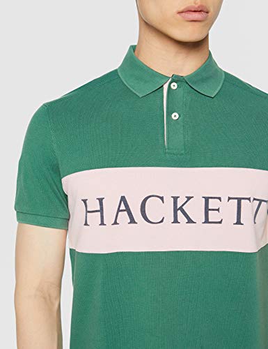 HKT by Hackett Archive Hkt PNL Polo, Multicolor (Green/Pink 6AI), X-Large para Hombre