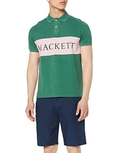 HKT by Hackett Archive Hkt PNL Polo, Multicolor (Green/Pink 6AI), X-Large para Hombre
