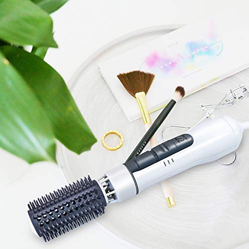 HLT Cepillo de Aire Caliente, secador de Cabello y voluminizador de Viaje 8 en 1, secador de Pelo iónico de cerámica y rizador de Cabello Styler Equipamiento para peluquería,Blanco