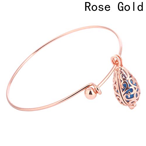 HMKLN 3 Colores Joyería Aroma Ball Pulseras Estilo de Piedra Volcánica Brazalete de Gota de Agua Colgante Puede Abrir Pulsera de Joyería