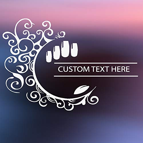 HNXDP Custom Studio Nombre Nail Salon Sign Decals Art Beauty Salon Spa Salon Decal Nails Salon Window Stickers Vinyl Wallpaper F906 83x56cm