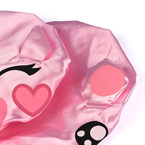 HOGAR AMO Casquillo Impermeable de la Ducha/Sombrero Doble de la Ducha de la Historieta de la Capa, Suavemente y Cómodo y de Moda, Cabido La Mayoría de la Gente con Pelo Grueso o Largo