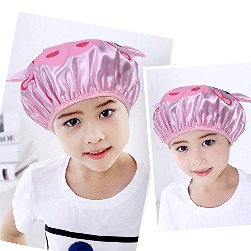 HOGAR AMO Casquillo Impermeable de la Ducha/Sombrero Doble de la Ducha de la Historieta de la Capa, Suavemente y Cómodo y de Moda, Cabido La Mayoría de la Gente con Pelo Grueso o Largo