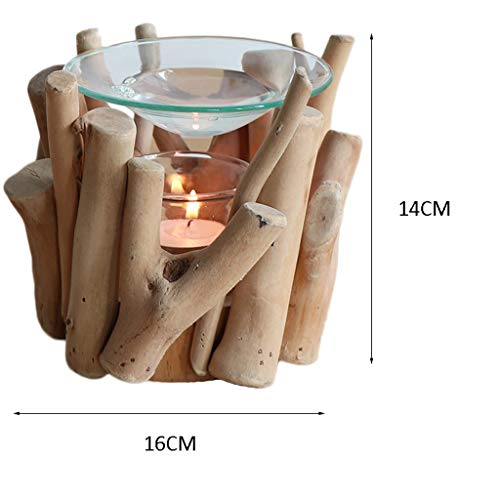 Hogar de Madera sólida Aceite Esencial Incienso Titular de Madera Vela Aloe Vela Hojas Dormitorio Quemador de Incienso (Color : C)
