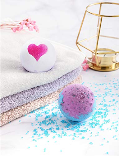 Homasy Bombas de Baño, Set de Regalo de Bomba de Baño de 6 Piezas con Aceites Esenciales Naturales, Manteca de Karité, Sal Marina, Efervescentes (6 Piezas)