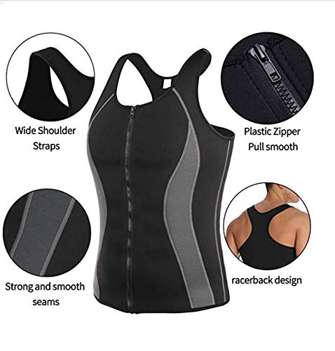 Hombres Chaleco De Neopreno Caliente Traje De Sauna De Sudor Camiseta Sin Mangas para Quemar Grasa para Entrenamiento De Pérdida De Peso (Size : S)