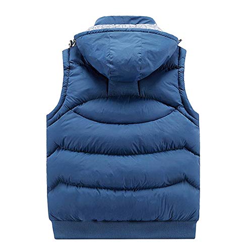 Hombres espesar caliente sin mangas chaleco chaqueta invierno casual delgado chaquetas sombrero desmontable chaleco