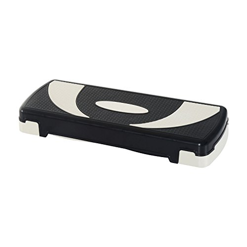 HOMCOM Step de Aeróbic para Fitness Stepper Tabla Plataforma Deporte Gimnasia Altura Regulable 3 Niveles Carga 150kg