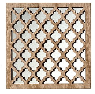 Home Collection - Muebles, decoración - conjunto de 3 espejos de pared - Patrón: árabe - Estilo: étnico - Color: natural - 30 cm