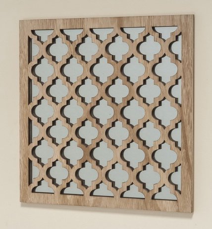 Home Collection - Muebles, decoración - conjunto de 3 espejos de pared - Patrón: árabe - Estilo: étnico - Color: natural - 30 cm