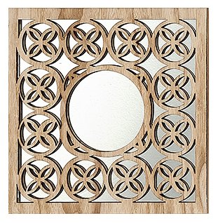 Home Collection - Muebles, decoración - conjunto de 3 espejos de pared - Patrón: árabe - Estilo: étnico - Color: natural - 30 cm