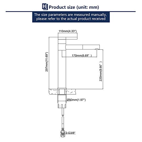 HOMELODY Grifo de Lavabo Alto Doble Rotación de 360° Giratorio Grifo de Baño Monomando Alto Lavabo Práctico Monomando Grifo Cromado para Baño con Aireador Desmontable Ahorro de Agua