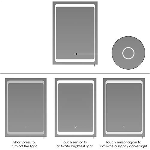 Homfa Armario Baño con Espejo Armario de Pared Armario Colgante con Luz LED de Acero Inoxidable 1 Puerta 2 Compartimentos 50x13x72cm