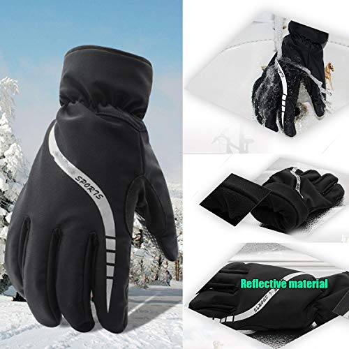 Hong-wei Manoplas Moto 1 par, Invierno Guantes- Ruminative corpórea Resistente al Agua y al Viento Esquí Guante Manoplas Gimnasio (Color : Black, Size : M)