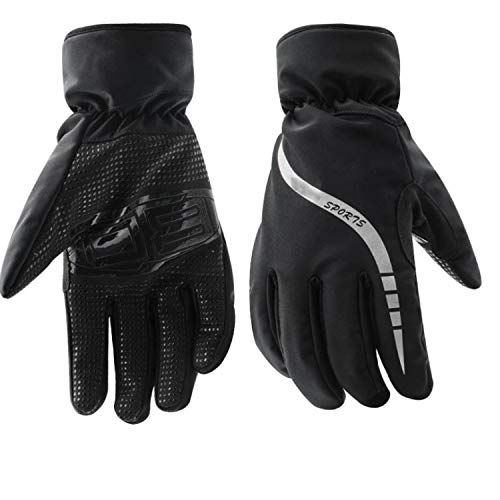 Hong-wei Manoplas Moto 1 par, Invierno Guantes- Ruminative corpórea Resistente al Agua y al Viento Esquí Guante Manoplas Gimnasio (Color : Black, Size : M)