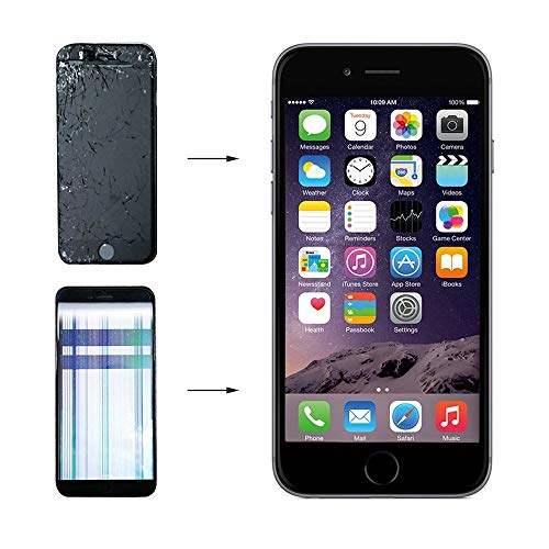Hoonyer Pantalla para iPhone 6s Pantalla táctil LCD Kit de Pantalla de Repuesto Ensamblaje de Marco Digitalizador Herramienta de reemplazo de conversión Completa(4.7",Negro)