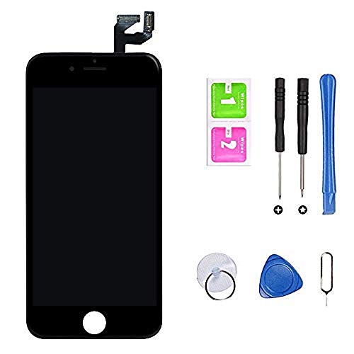 Hoonyer Pantalla para iPhone 6s Pantalla táctil LCD Kit de Pantalla de Repuesto Ensamblaje de Marco Digitalizador Herramienta de reemplazo de conversión Completa(4.7",Negro)
