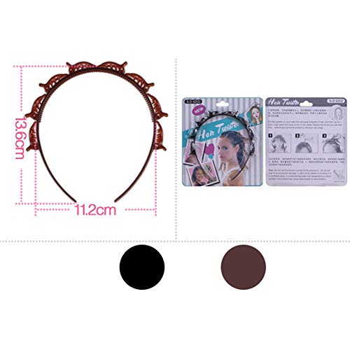 Horquilla De Peinado De Doble Flequillo con 8 Clips - 2020 New Diadema De Doble Placa con Flequillo Trenzado - Profesional Rápido Herramienta Trenzada Diademas con Pinzas Dentadas para Mujeres