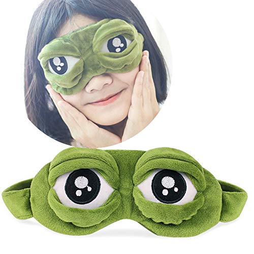 HoSayLike Cute Eyes Cover The Sad 3D Eye Mask Cover Sleep Resto Sleep Anime Regalo divertido con bolsa de hielo (Verde)