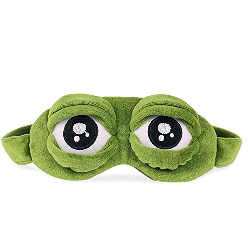 HoSayLike Cute Eyes Cover The Sad 3D Eye Mask Cover Sleep Resto Sleep Anime Regalo divertido con bolsa de hielo (Verde)