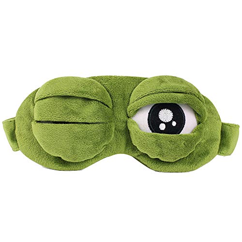 HoSayLike Cute Eyes Cover The Sad 3D Eye Mask Cover Sleep Resto Sleep Anime Regalo divertido con bolsa de hielo (Verde)