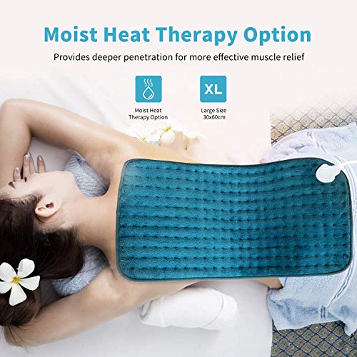 Hosome Almohadilla Térmica Eléctrica para Espalda Hombro Cuello Vertebra Cervical, 6 Calentamiento Niveles, Gratuitas Correas de Sujeción Elásticas y Bolsa de Almacenamiento (30x60cm)