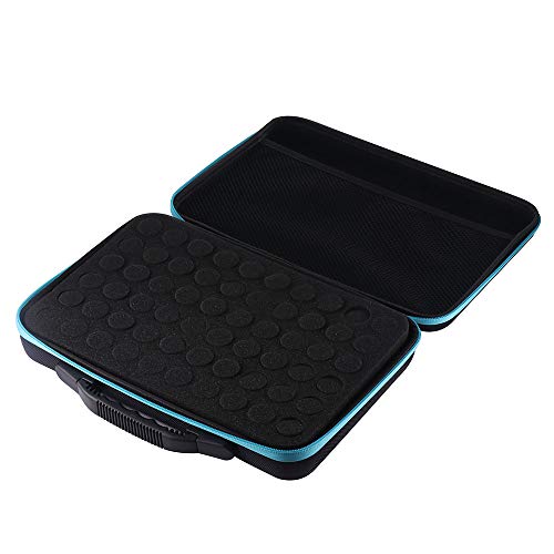 Houkiper Cajas de almacenamiento, caja de caja de bordado de diamante de 60 ranuras Herramientas de punto de cruz para el accesorio de pintura de diamante 5D (Azul)