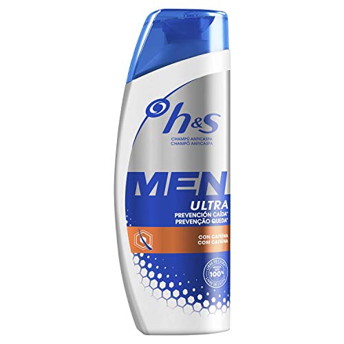 H&S Men Ultra Prevención Caída Champú Anticaspa 225 ml, Fórmula Anticaída Con Cafeína Para Un Pelo Más Fuerte