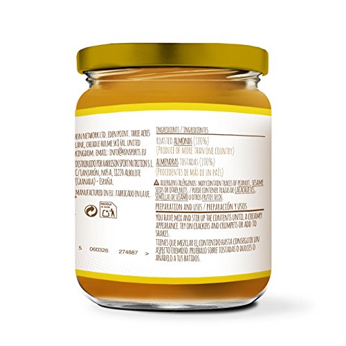 HSN Foods - Mantequilla de Almendras con Textura Cremosa y Suave - 100% Natural - Almond Butter Smooth - Apto Vegetariano - Sin grasa de palma - Sin grasa trans - Sin azúcar ni sal añadidos - 250g