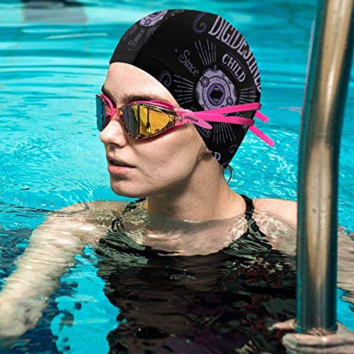 Huatongxin Gorro de baño de secado rápido Digidestined para niños Digimon Tamer gorro de baño para adultos