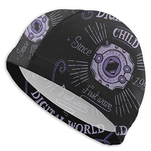 Huatongxin Gorro de baño de secado rápido Digidestined para niños Digimon Tamer gorro de baño para adultos