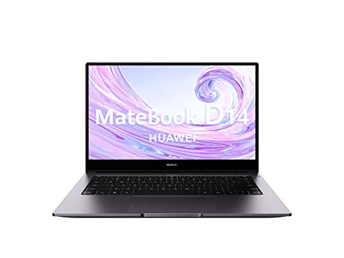 Huawei Matebook D14 - Ordenador Portátil Ultrafino de 14" FullHD (AMD Ryzen 5 3500U, 8GB RAM, 256GB SSD, Radeon Vega 8 Graphics, Windows 10 Home, Sensor de Huella), Space Gray, Teclado Qwerty Español