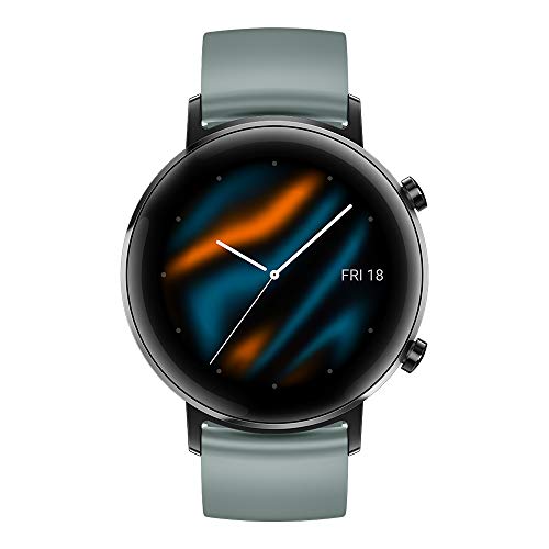 Huawei Watch GT 2 Sport - Smartwatch con Caja de 42 mm, Hasta 1 Semana de Batería, Pantalla táctil AMOLED 1.2", GPS, 15 Modos Deportivos, Pantalla 3D de Cristal, Gris (Lake Cyan)