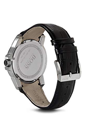Hugo Boss 1512922 - Reloj de Cuarzo para Hombre, con Correa de Cuero, Color Negro