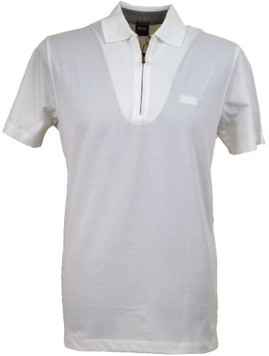 Hugo Boss para hombre 1/2 Verona con cremallera Polo de manga corta 50123996 de color blanco