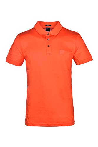 Hugo Boss - Polo Penrose con logotipo en el cuello, color naranja Bright Orange XXL