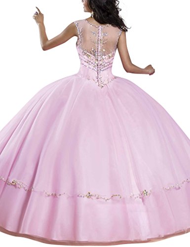 HUINI Moldeado Cristalino de la Capucha del Dulce 16 de Quinceanera del Vestido de Bola Vestido de Gala Vestidos Formales Size 50