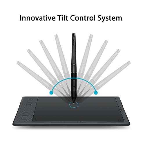 HUION Inspiroy Q11K V2 Tableta gráfica de Dibujo inalámbrico 8192 Niveles de sensibilidad a la presión con 8 Teclas de Acceso Directo Personalizadas con ± 60 Niveles de reconocimiento de inclinación