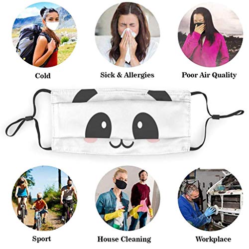 Huluob ??????????? con 2 filtros para niños Patrón de Panda Lindo Longitud Ajustable Reutilizable/Lavable